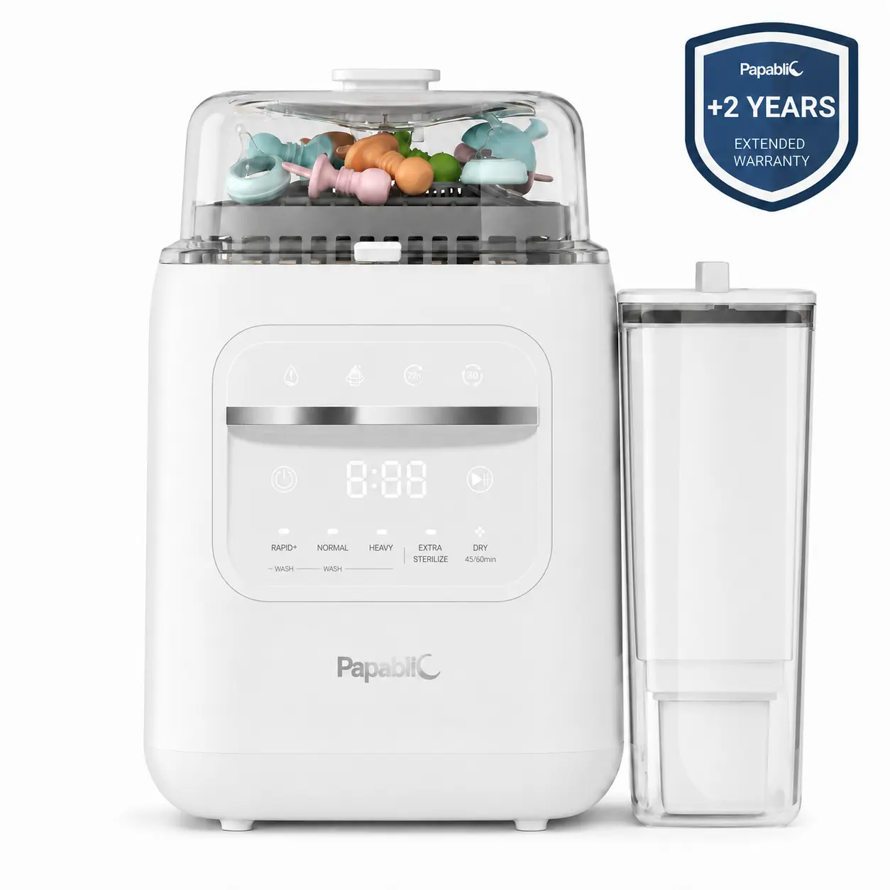 Papablic SafeguardPlus Baby Bottle Washer with Water Purification, 8 Bottles Capacity, 12-Min Fast Wash, 360° Deep Clean Bottle Washer &Sterilizer &Dryer for Bottles, Pump Parts, Baby Essentials #DealsForYouDays