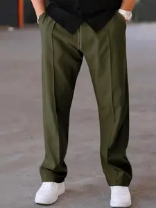 Men's Solid Casual Basic Heavyweight Long Pants, Drawstring Waist Sporty Yoga Pants, Athleisure Style Pants, Comfortable Straight Leg for Daily Use