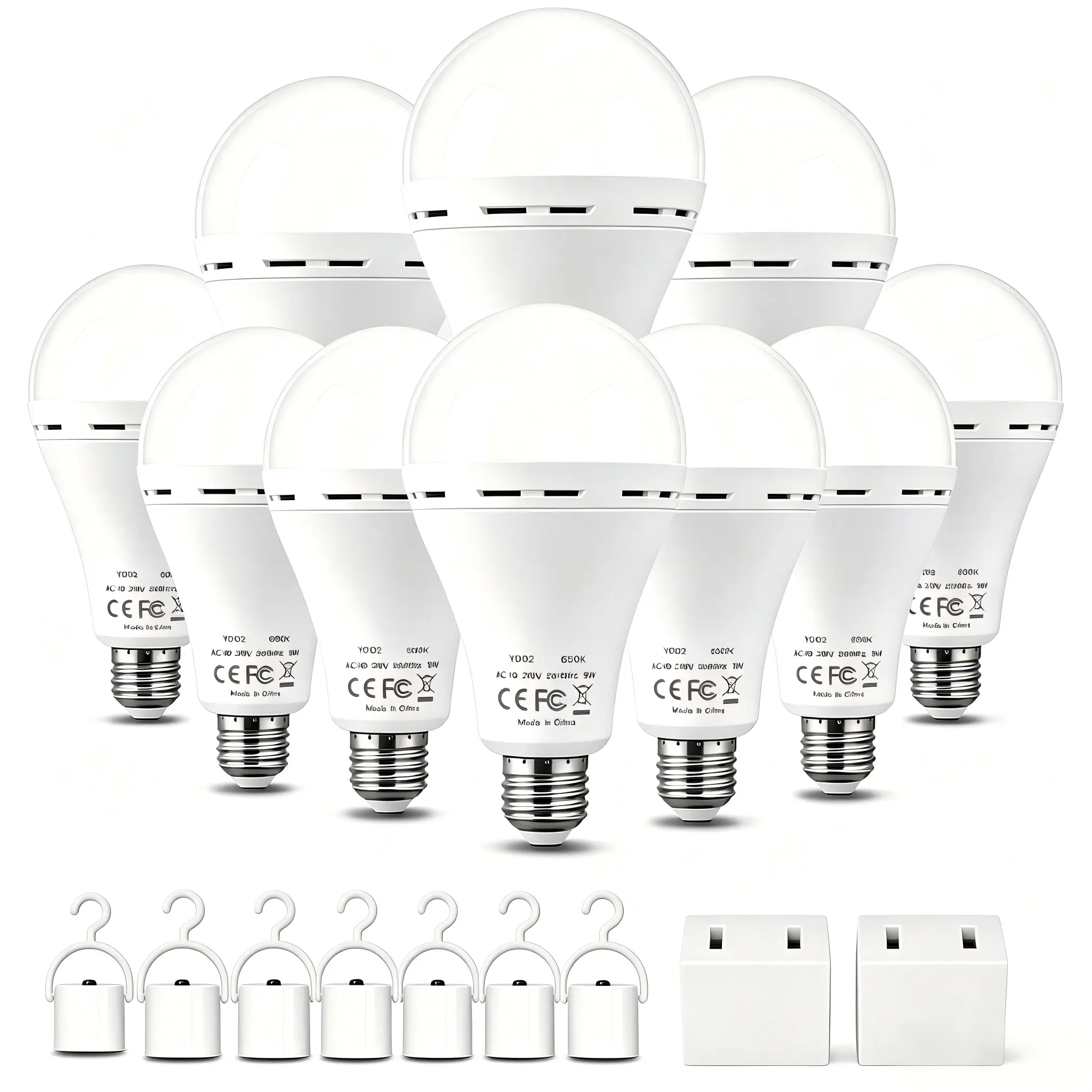 2026【summersale deal】Rechargeable Emergency Light Bulbs Battery Powered LED Light Bulb 6000K Daylight E26 120 Volt 9W 60W Equivalent with 1200mAh for Home Power Outage Camping Hurricane summergarden,campingessentials,campinggear-Back to school gifts