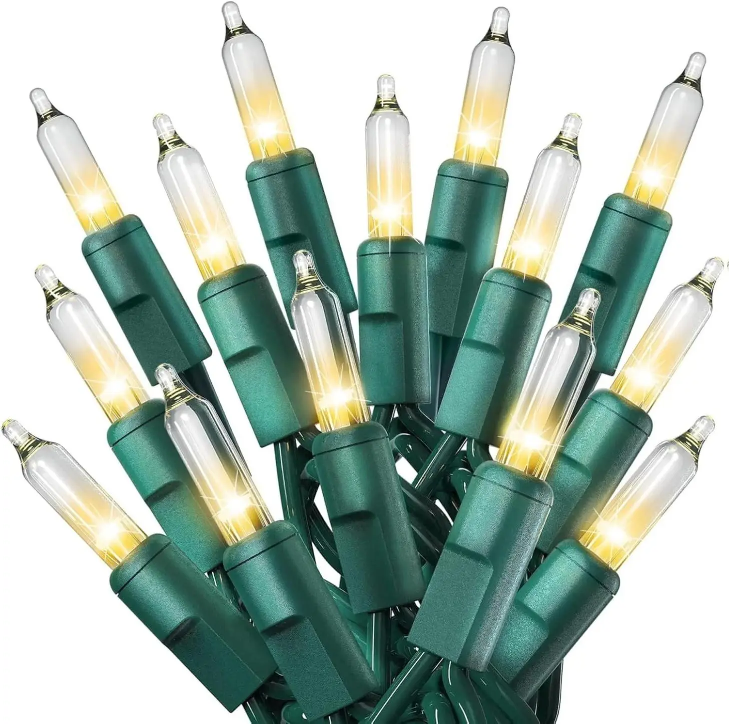 [New deal] -  100 Count Clear Christmas Lights - 20 ft Ultra Bright String Lights with Green Wire for Indoor and Outdoor Use, Christmas Trees, Holidays, Patios and Garden