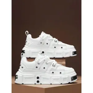 's Casual s Shoes White PU Leather Lace Up Round Toe Chunky Sneakers for Long-Time Walking Daily Use Closed Trainer Legacy Slide Open Raffia Slip On Mules Women's Wide Calf Suede Combat Boots Square Toe Knee High Boots Men's Team Logo Shower Flip Flops