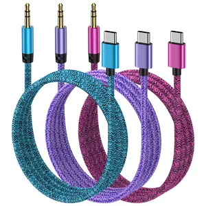 Aux to USB C,HAOANO 3PACK Aux Cord to Type C USB C to 3.5Mm Aux Adapter Male Aux Cord Jack Cable for Android,Samsung,Car,Stereo Radio,Audio Jack Cable,C Type to Auxiliary Adapter,Speaker,Headphone HAOAONO
