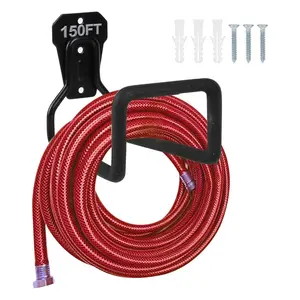 1PC Garden Hose Holder Wall Mount, Metal Hose Hanger Water Hose Holders for Outside, Heavy Duty Hose Hook for Garden Hose, Expandable Hose, Hose Reel, Water Hose
