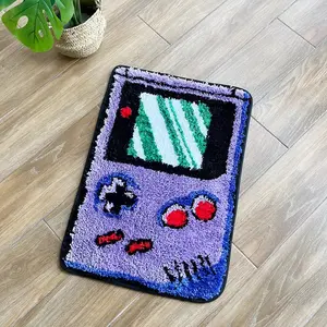 Soft Gaming Tufted Rug with Irregular Shape, Perfect for Bedroom and Game Room Decor, Trendy Mat for Boys and Girls, Home Decor Rug, Gaming Rugs