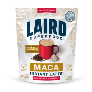 Laird Superfood Maca Instant Latte with MCTs & Performance Mushroom Blend for Energy & Vitality 8oz