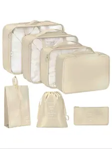 7-Piece Portable Travel Storage Bag Set, Travel Organizer, Organize Clothes Shoes Underwear, Ideal for Luggage Suitcases, Home Outdoor Vacation Hotel Use