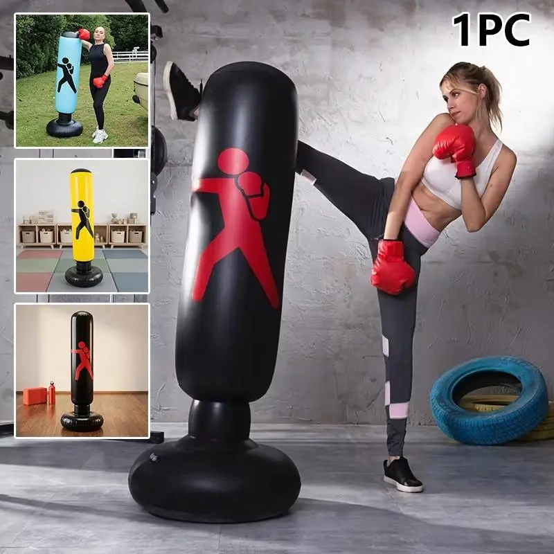 Inflatable Punching Post Sandbag, Home Fitness Standing Sandbag, Non-Tip Boxing Target, Ideal for Workout and Stress Relief, Inflatable Boxing Bags, Boxing Equipment