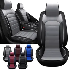 5-Seats Car Seat Covers Full Set Waterproof Faux Leather 40/60 Spilt Bench Cover Universal For Nissan /Honda /Civic /CRV /Hrv /Kia /Sorento /Toyota /Corolla /4Runner /Camry /Hyundai /Mazda (Full Set)