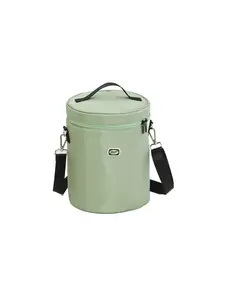 Insulated Lunch Bag, Round Bento Box Bag, Crossbody and Handheld, Large Capacity, Durable Lunch Bags, Insulated Snack Bag, Suitable for Office, School, Picnic, Camping, Travel