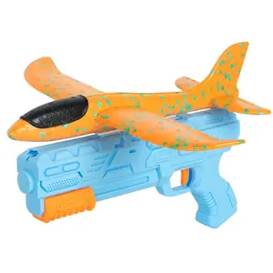 Foam Aircraft Toy with Launcher, 1 Set Outdoor Interactive Airplane Toy, Party Lawn Toy and Birthday Gift for Boys and Girls