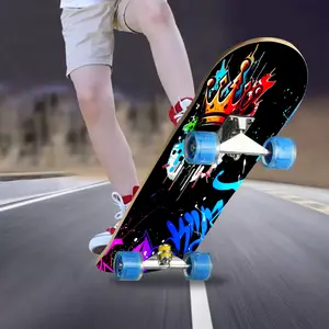 1 piece skateboard trend decorative sticker, creative personality cool self-adhesive four-wheel skateboard sticker, easy to stick and easy to disassemble without leaving glue, anti-scratch sticker, four-wheel skateboard/scooter bottom sticker, double