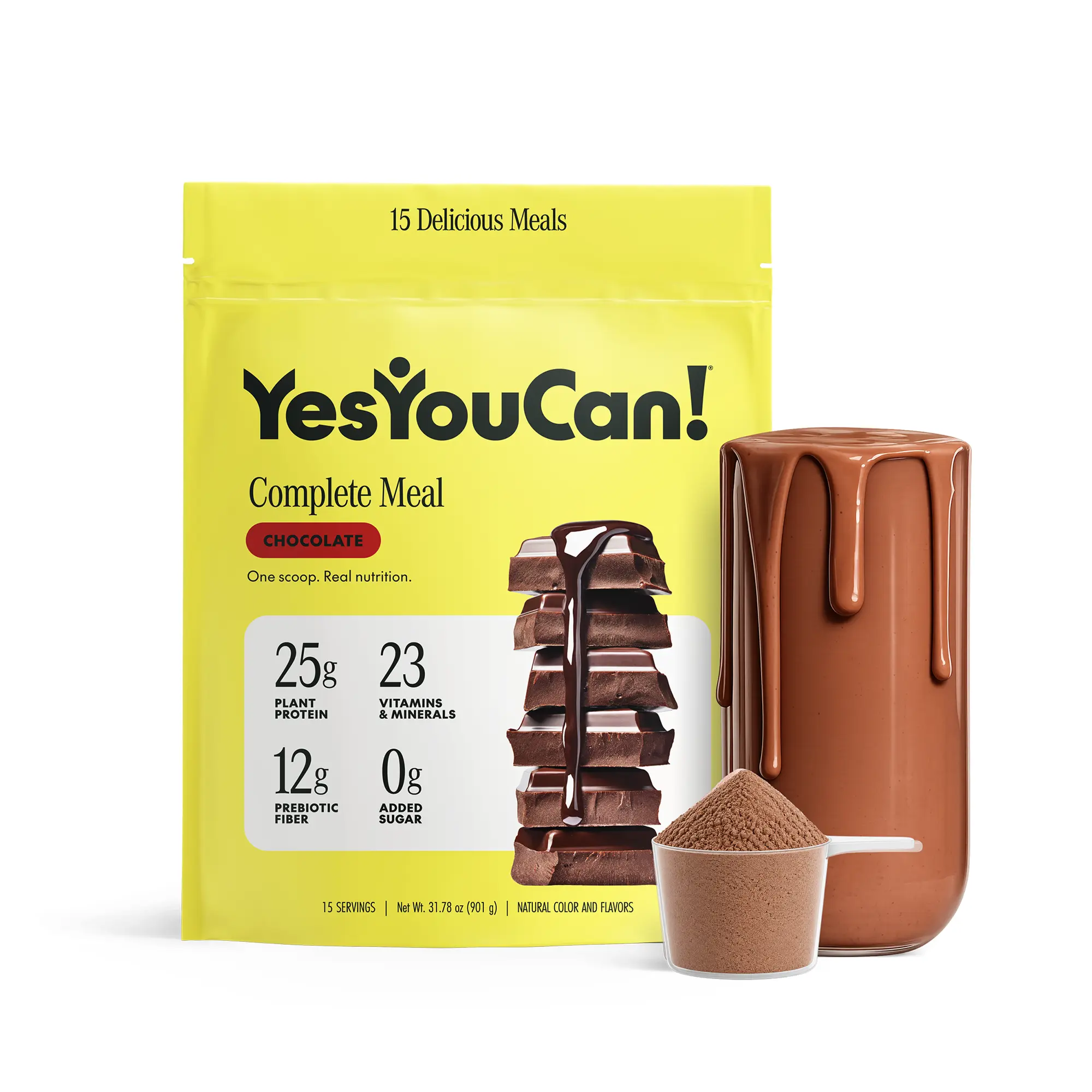 Yes You Can! Complete Meal - Plant base protein - Chocolate, Vanilla, Strawberry, Mocha (15 servings)