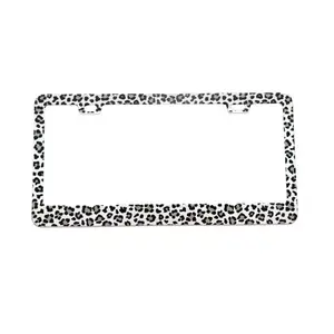 Leopard Print License Plate Frame – Stylish Universal Car Tag Cover