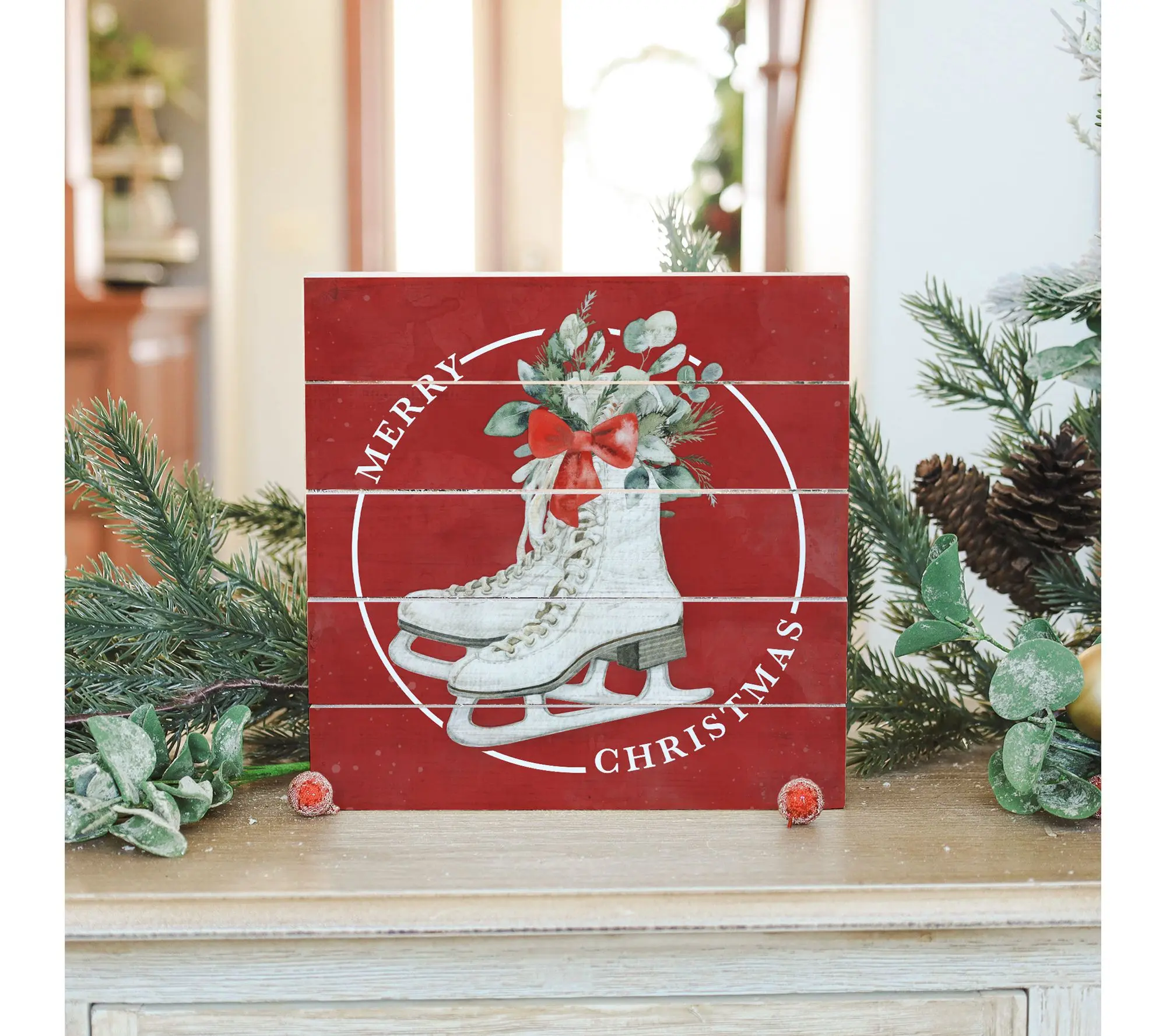 Sincere Surroundings 8" Christmas Ice Skates Pallet Petite