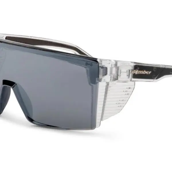 JOHNNY Safety BZG104 Silver Mirror Safety Glasses with Oversized Lens for Larger Head Sizes Reliable Protection Comfortable Fit