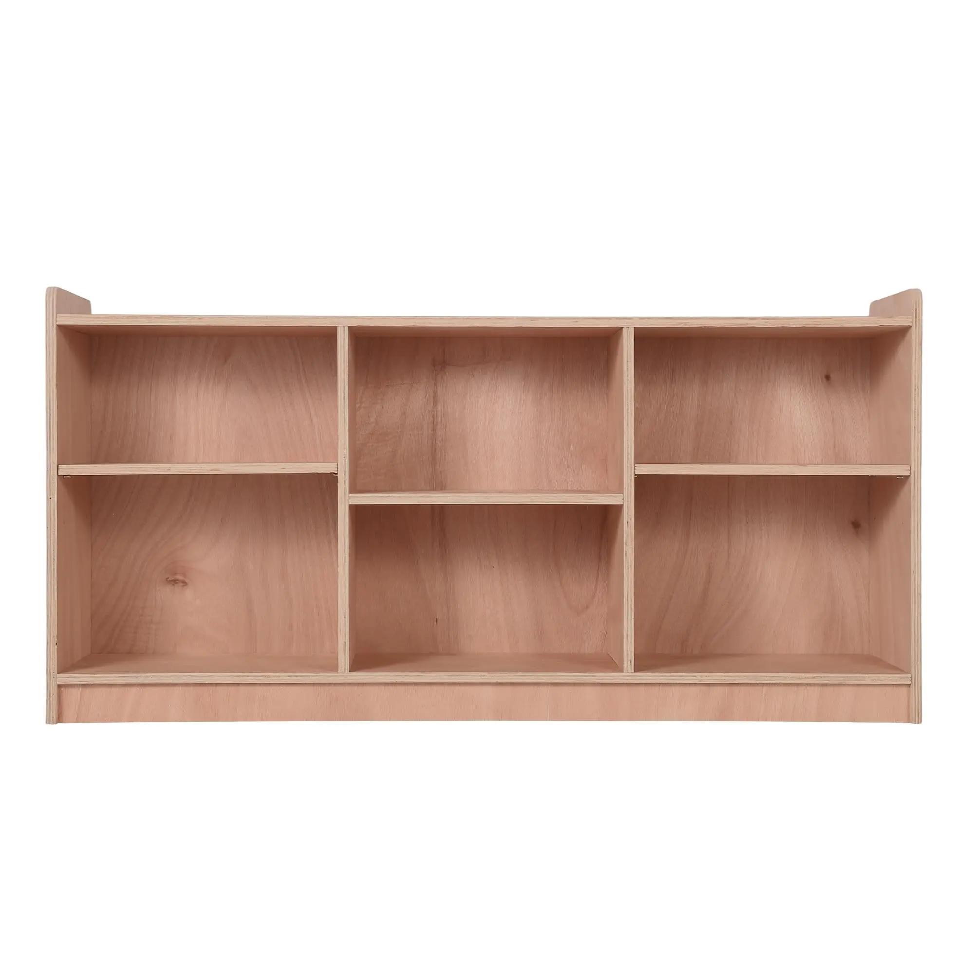 Kids Montessori Toy Storage Organizer and Bookcase, 6 Compartment Wooden Bookshelf with 2 Adjustable Dividers, Open Cubby Cabinet for Books Toys and Decor, Child-Friendly Storage Shelf for Playroom Bedroom Classroom
