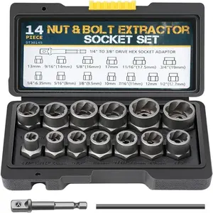 Impact Bolt & Nut Remover Set, 1 Set Universal Impact Bolt and Nut Extractor Parts, Metal Power Tool Accessories Impact Bolt & Nut Remover Set, 1 Set Universal Impact Bolt and Nut Extractor Parts, Metal Power Tool Accessories