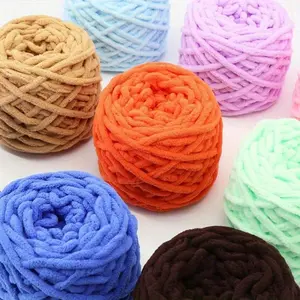 Chunky Blanket Knitting Yarn, Luxury Thick Polyester Jumbo Weaving Crochet Craft Yarns for Throw Blanket Pillows 100g/1Ball