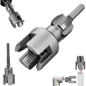1/2'' 3/4'' PVC Pipe Thread Cutting Tool Integrated Internal & External Pipe Threading Tool Upgrade Pipe Thread Cutting Tool for Plumbing DIY Repairs
