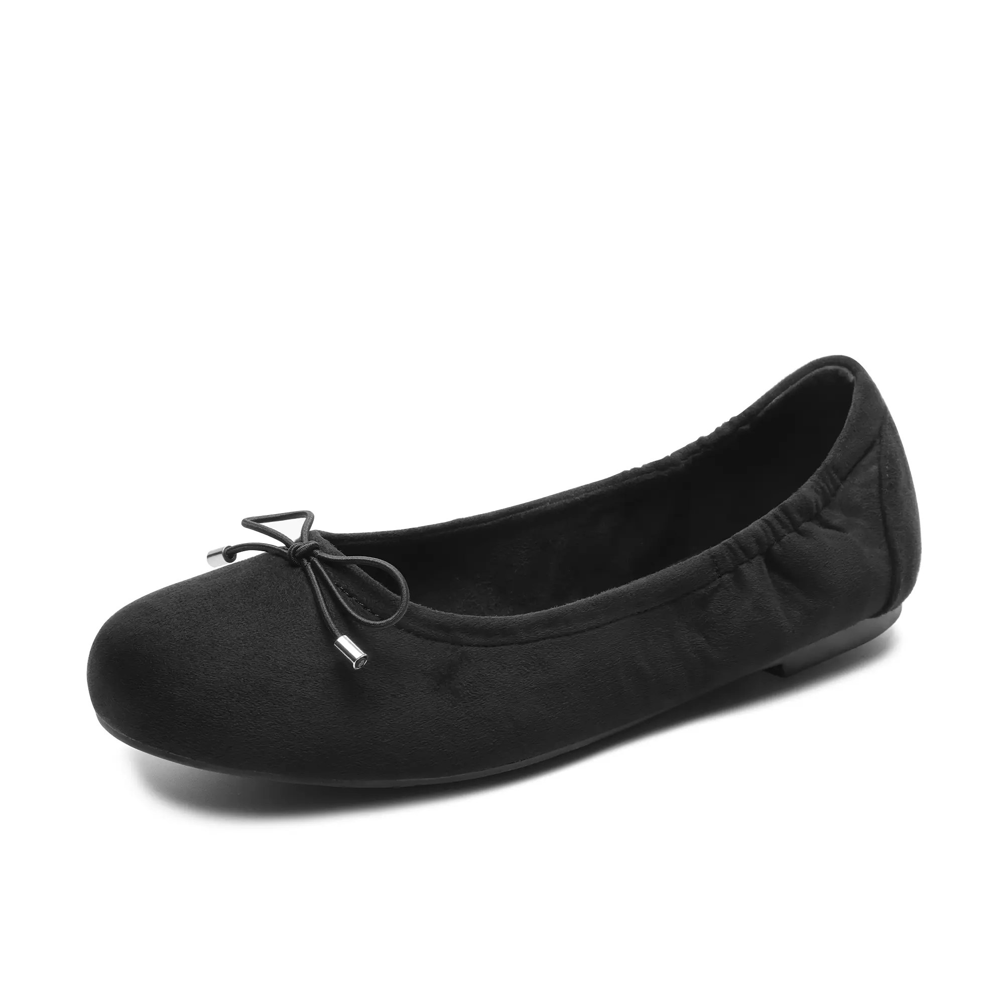 Women's Classic Ballet Flats with Bow Accent - Soft, Cushioned Balletcore Shoes, Chic Slip-Resistant Footwear for Office Commute, Casual Fashionable Flats, Office Commute Shoes, Office Wear, Slip On