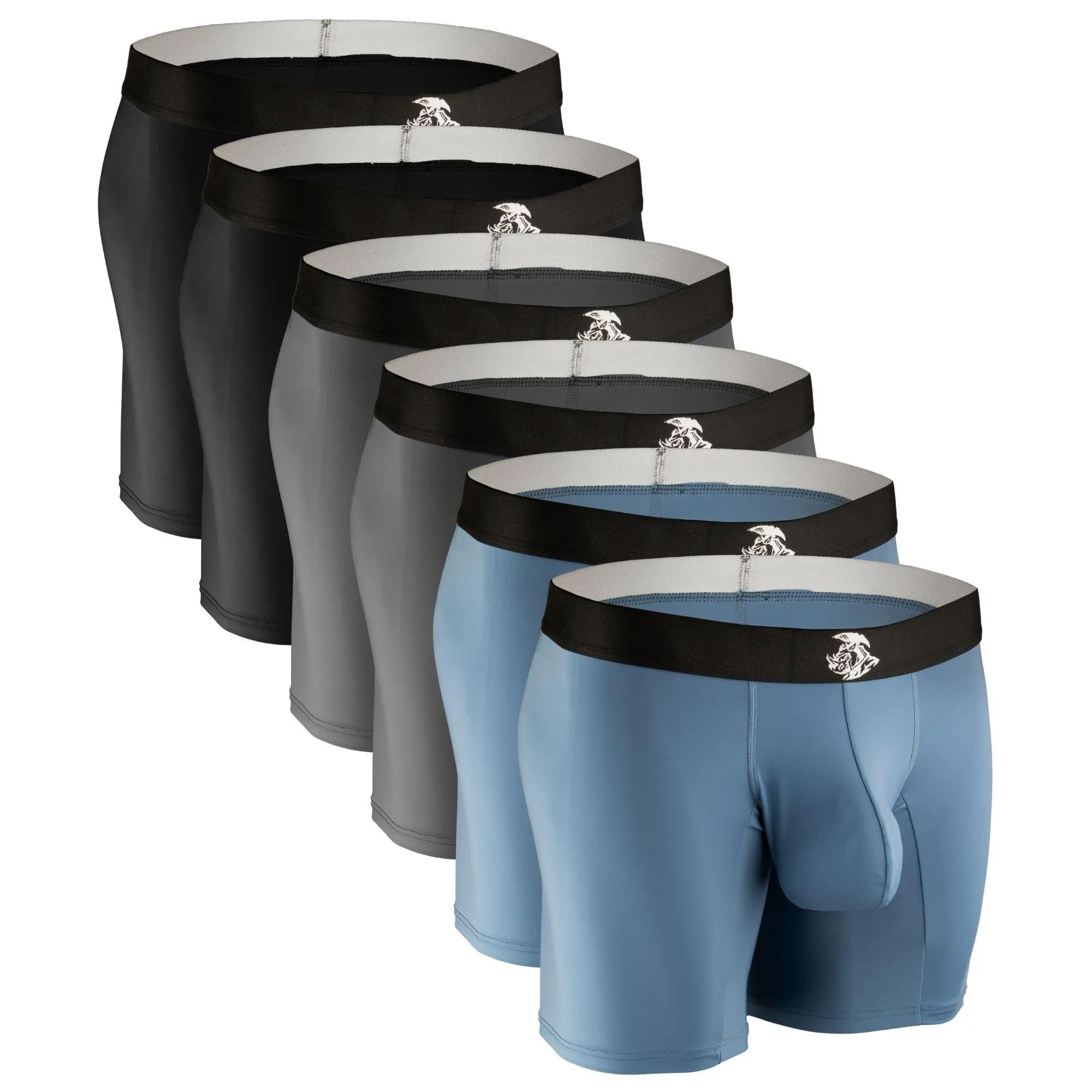 6 Pack (2 Black, 2 Gray, 2 Blue)