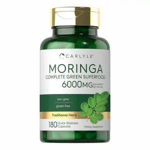 Carlyle Moringa Oleifera Supplement | 180 Capsules | Complete Green Superfood for Women and Men | from Moringa Leaf Powder | Non-GMO and Gluten Free