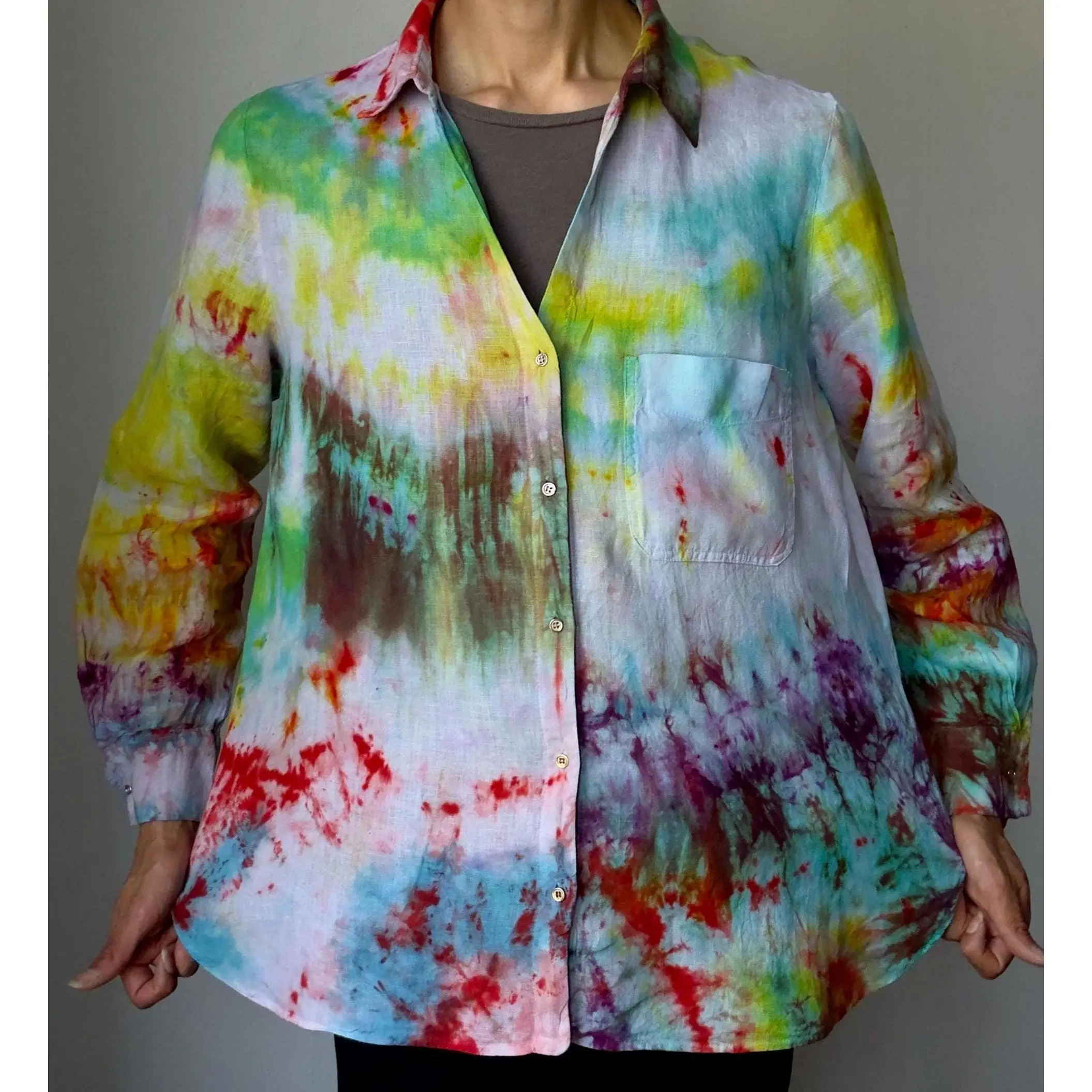 XL Cosmic Rainbow long sleeve Blouse