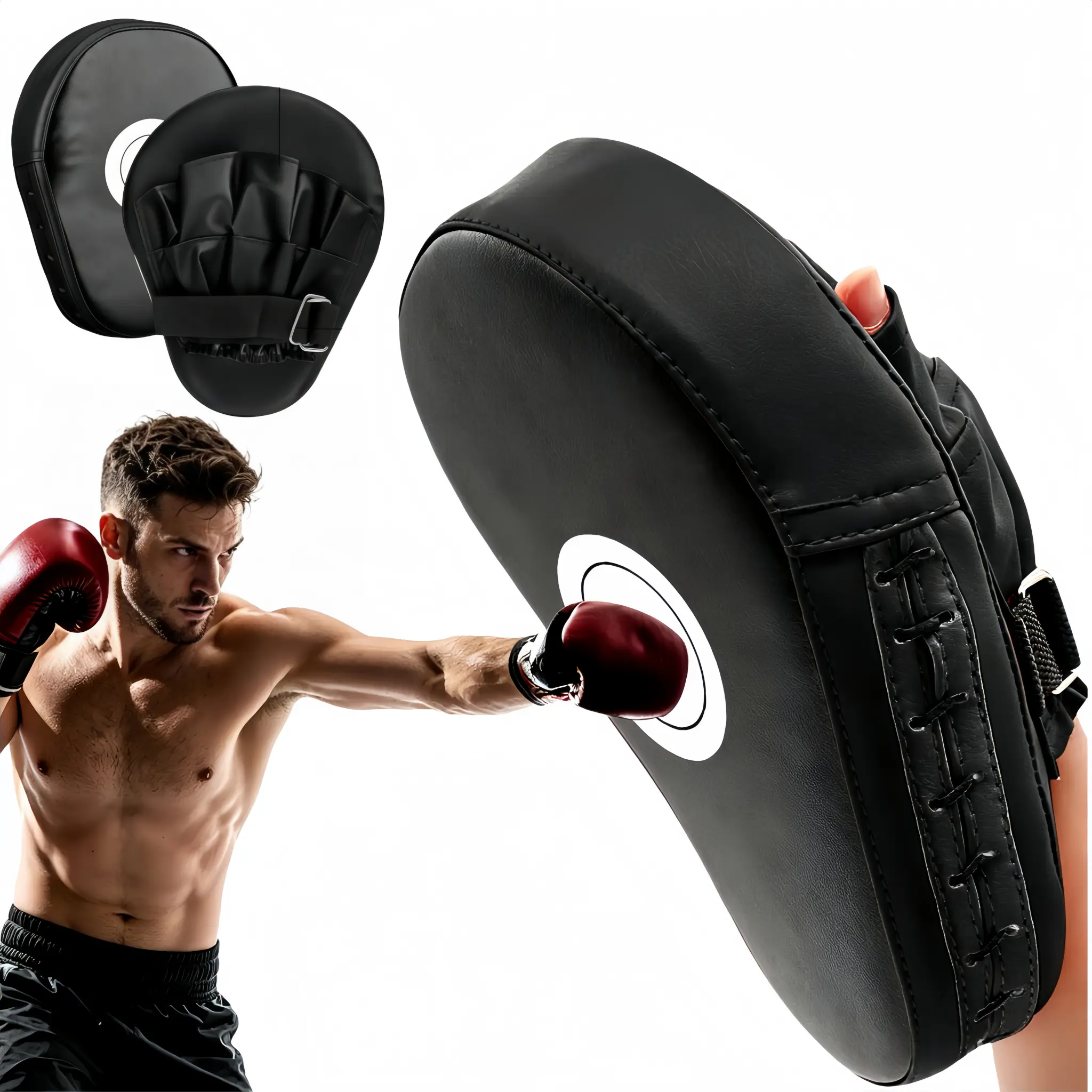 Curved Punching Mitts,Stable Hand Grip,Comfortable,Breathable,Shock Absorbing,Wear Resistant Training Pads for Taekwondo,Kickboxing
