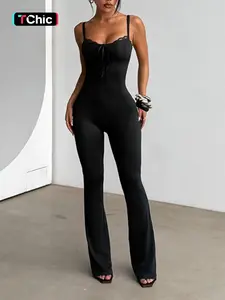 Lace Bralette Strap Romper, Sexy Fitted One-Piece, Plain Pattern, Chic, Perfect for Stylish Looks, No Ca Prop 65 Warning