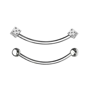 16G Tongue Barbell 2 Pack Ball & Dice Snake Eyes Curved Steel Piercing Jewelry