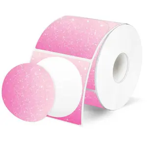 STARBOLING Pink 2 Inch Round Thermal Sticker Labels, 600/Roll, Direct Thermal Printer Stickers for Business Organizing