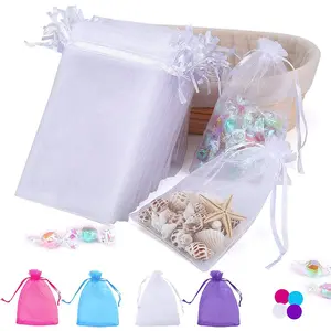 30pcs 4x6 Inch Organza Gift Bags, Premium Sheer Drawstring Pouches for Jewelry, Party, Wedding Favors, Candy Bags, Party Favor Packs
