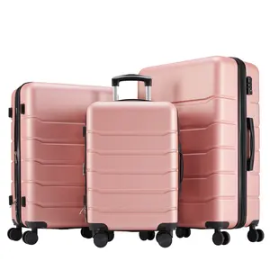 Pink Hardside Spinner Luggage with TSA Lock, Lightweight Expandable ABS Suitcase with 360° Double Wheels, Durable Travel Luggage in 20"/24"/28" | Single or 3-Piece Set