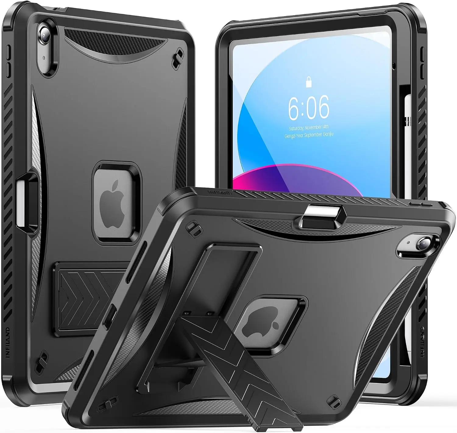 INFILAND Case for iPad (A16) 11th Generation 11-Inch 2025, iPad 10th Generation 10.9 Inch 2022 for Kids with Kickstand, Heavy Duty Protective Dual Layer Cover for iPad 10th/11th Gen