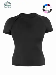 Women's Seamless Design Yoga T-Shirt, Slim Fit & Breathable Fabric Quick Dry for Gym, Running, and Hiking, Versatile Use