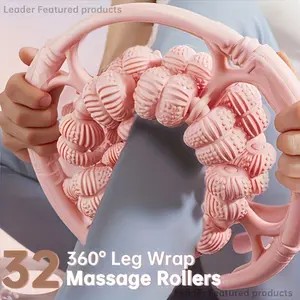 Leg Slimming Magic Ring Leg Massager, Roller & Fascia Stick, for Muscle Relaxation of Thighs & Calves Multi-function ring massager with 32 rollers, full wrap-around leg massage roller, deep massage & fascia relaxation