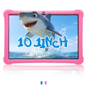 10.1-inch Android tablet, Learning Entertainment Tablet, octa-core processor, HD screen, WiFi version, 1TB storage expansion, protective case, dual-use for entertainment and office, pink, no adapter included, kids' toy, educational games, brain developme