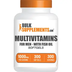 BulkSupplements - Multivitamins for Men (With Fish Oil) - Energy Production - Bone Health - Softgels -  90-300 Softgels - 1000mg per Serving