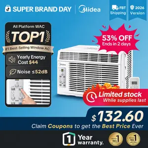 【SBD】Midea 5,000 BTU Digital Window Air Conditioner, Cools up to 150 Sq. Ft. AC with Easy-to-Use Reusable Filter, Remote, Perfect AC for Bedroom, Living Room, Home Office, Electronic Control, New Arrivals