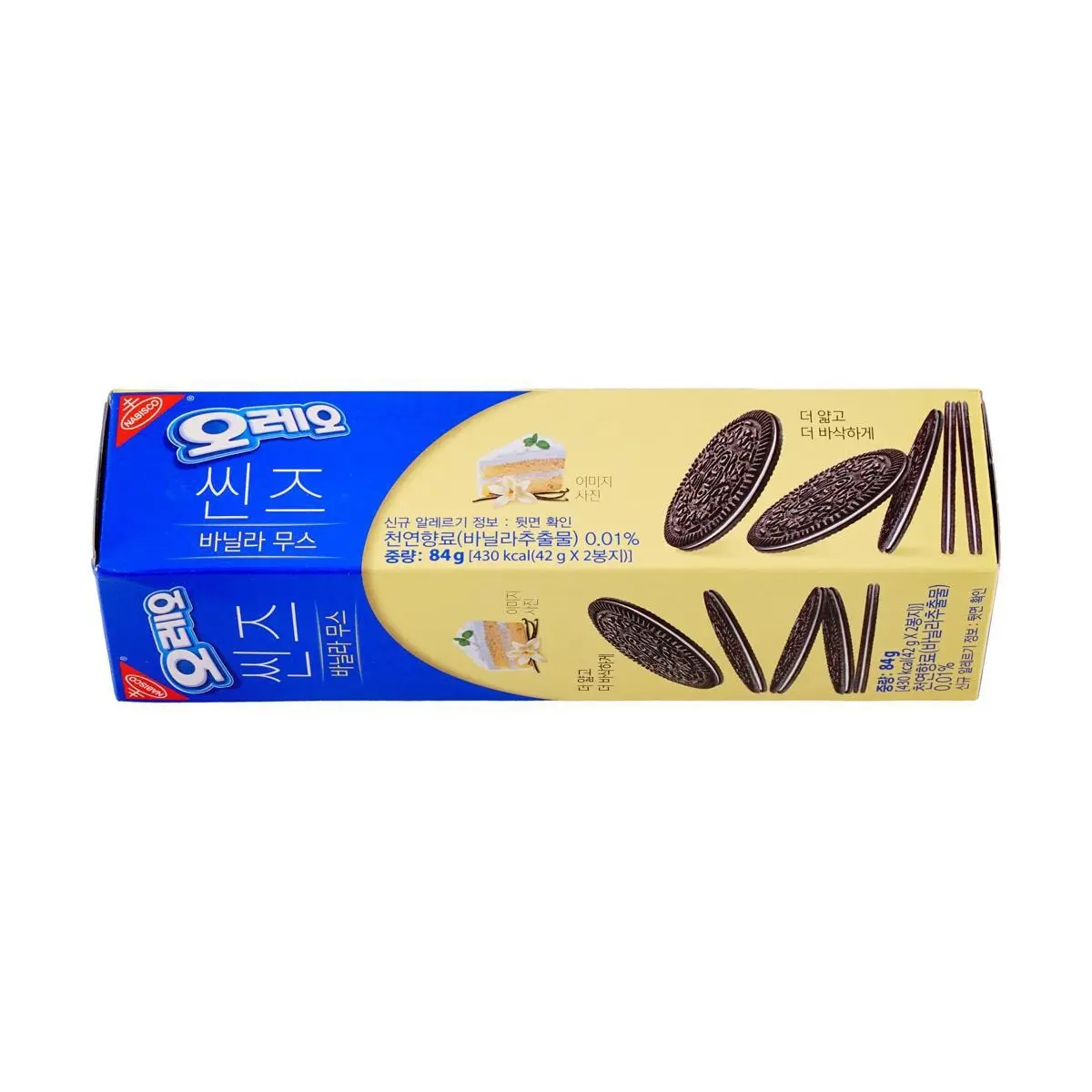 Oreo Korea Vanilla Mousse Sandwich Cookies,2.96oz Oreo Korea Vanilla Mousse Sandwich Cookies,2.96oz