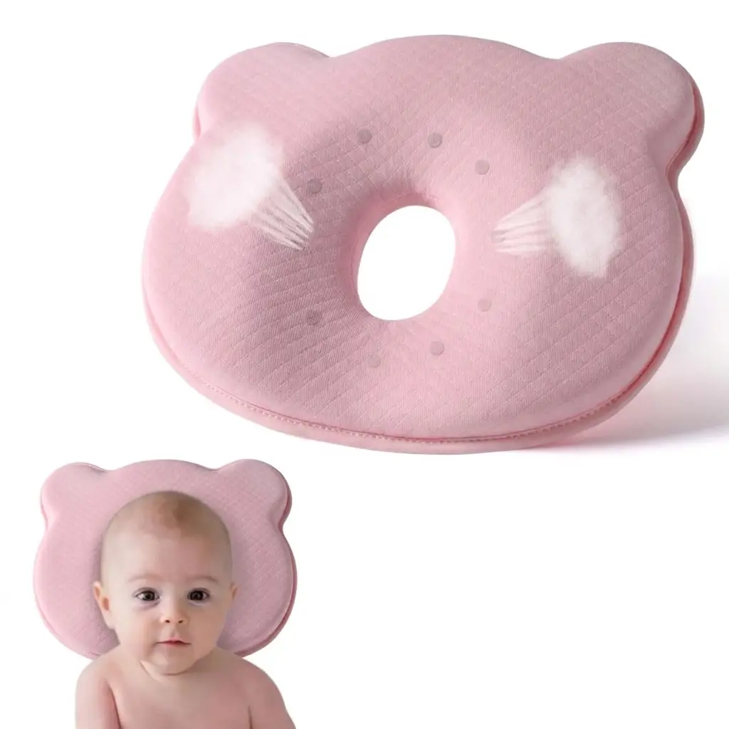 Donut Shape Pregnancy Pillow for Sleeping - Memory Foam, Soft Breathable Fabric, Flat Head Support, Portable, Machine Washable New Mom Essential Pillows for Sleeping