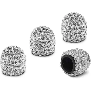 Rhinestone Decor Car Tire Valve Cap for Fall Gift, 4 Counts Tire Stem Valve Cap, Universal Tire Stem Caps for Cars, Motorcycles and Trucks, Girl Car Accessories, Car Gadgets