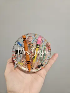 Personalized Epoxy Teacher Coaster, Sprinkles coaster, Classroom Decor, Gifts for teachers, Teacher appreciation, Desk cup coaster, School supplies gifts, Christmas gifts for teachers, Educators, Principals, Elementary school teachers