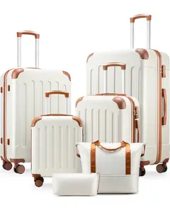 3/5/6-Piece Hardside Luggage Sets, Spinner Suitcases with TSA Lock, Tote & Toiletry Bag for Travel & Business