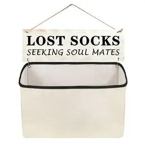 1PC Wall-mounted Lost Sock Organizer Bag - a stylish clutter-free solution for your laundry - effortlessly finds and matches lost socks, Laundry Smelly Socks Individual socks Multi-functional creative storage hanging bag
