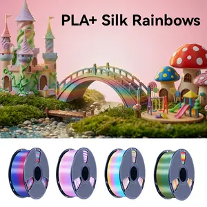 SUNLU SILK Rainbow：Multi-color set, compatible with non-AMS printers | Beginner-friendly 3D printing filament | Neatly wound gradient filament 1.75mm