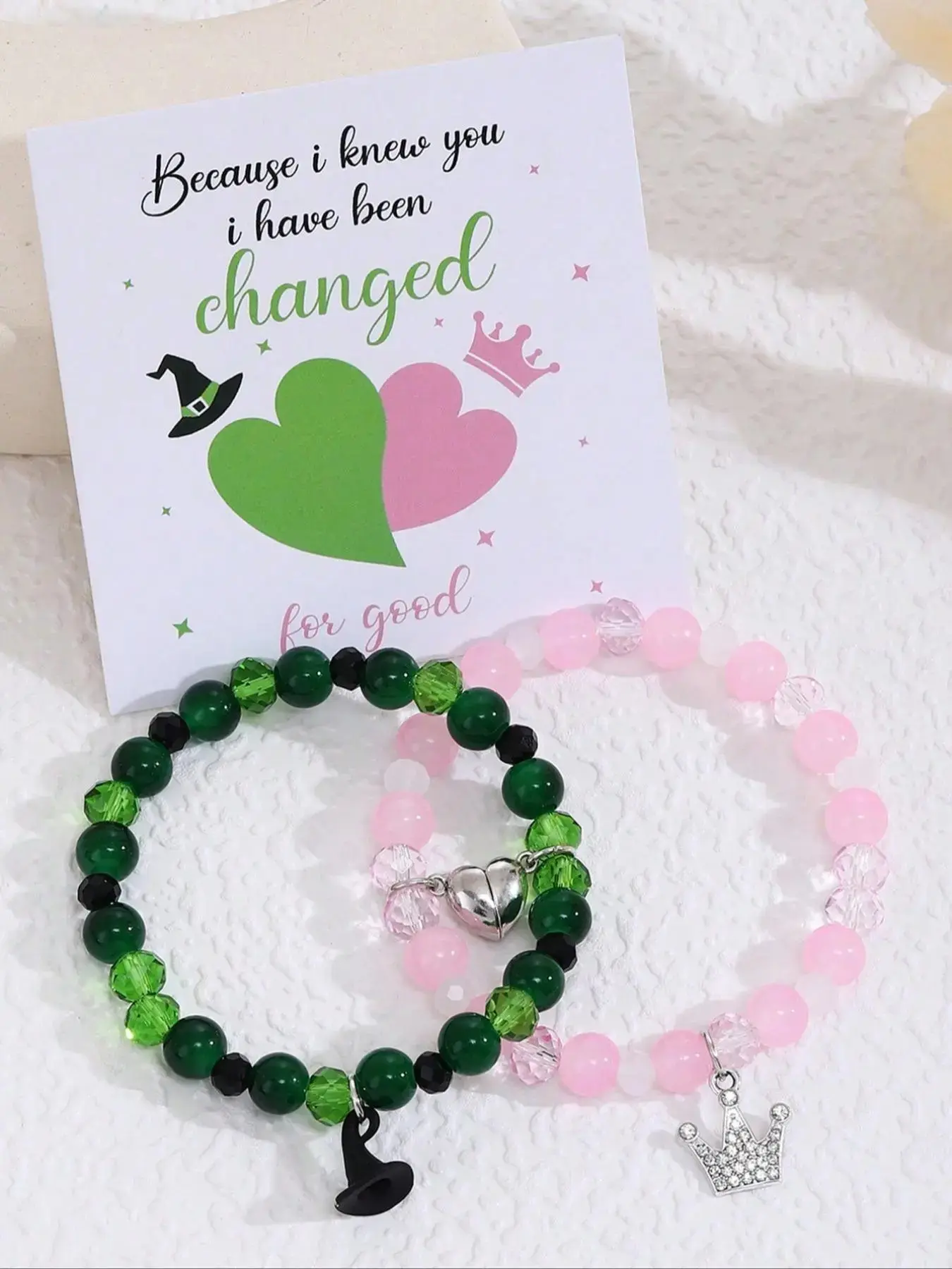 Wicked Witch Inspired Friendship Beaded Bracelets, Witchy Jewelry, Gothic Evil Queen and Princess Glass Beads, Minimalist Y2K Style, Perfect for Festivals and Gifts, silhouette timeless chic