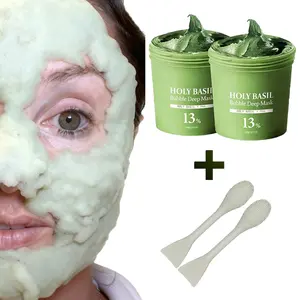 Holy Basil Bubble Deep Mask 13% – Skin Detox Recipe K-Beauty Clay Bubble Mask with Sparkling Holy Basil & PHA, Gently Detoxifies Pores and Removes Blackheads, Korean Wash-Off Pack for Clearer Skin, 90g mascarillas para la cara