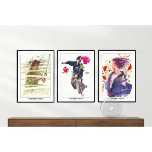 Set Of 3 Vagabond Manga Wall Art - Manga Gift Ideas, Samurai Art Decor, Musashi Print, Japanese Art Work, Wall Art Set 3, Manga Poster Print