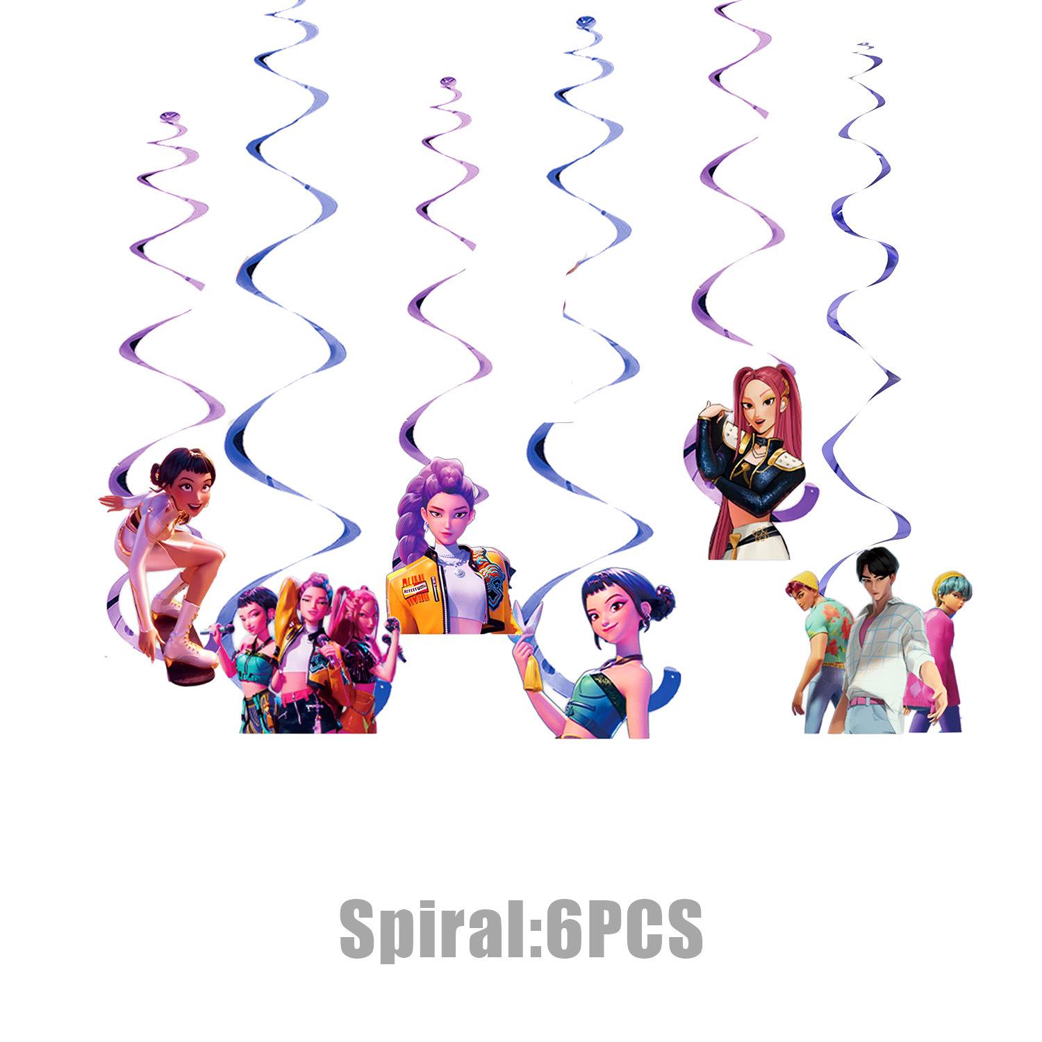 For K Pop Demon Hunters Party Supplies,62 PCS Birthday Decorations Set Include Banner,Balloons,Hanging Swirls,Cake Cupcake Toppers for Boys Girls Hunters Theme Party